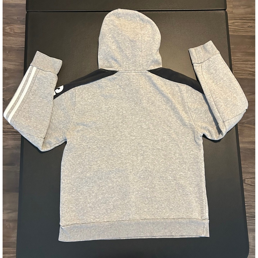 Adidas Boys Gray Pullover Hoodie Sweatshirt Size Large 14/16 Heather Gray 1518 - Picture 2 of 11